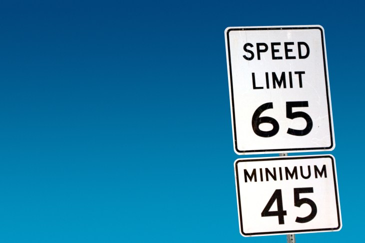 Speed Limit 65 - Minimum 45